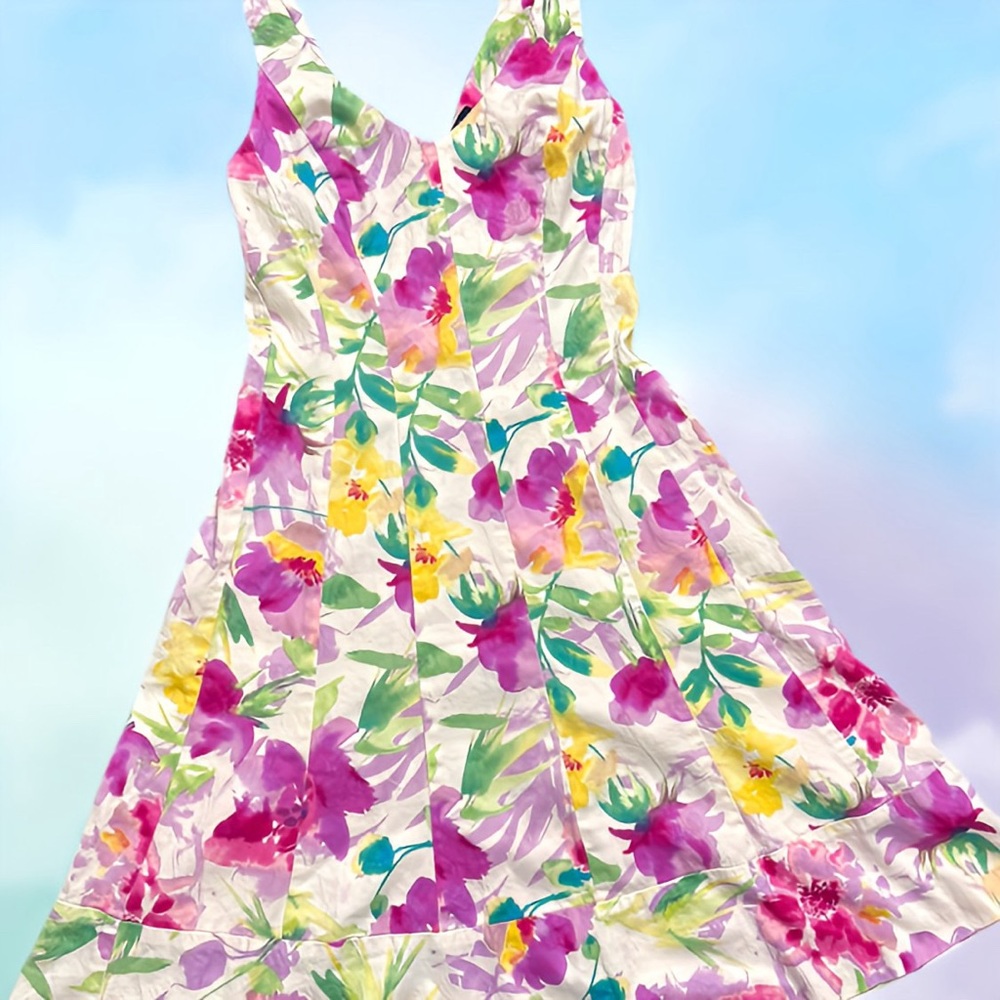 Chaps Vintage Floral Sleeveless Dress